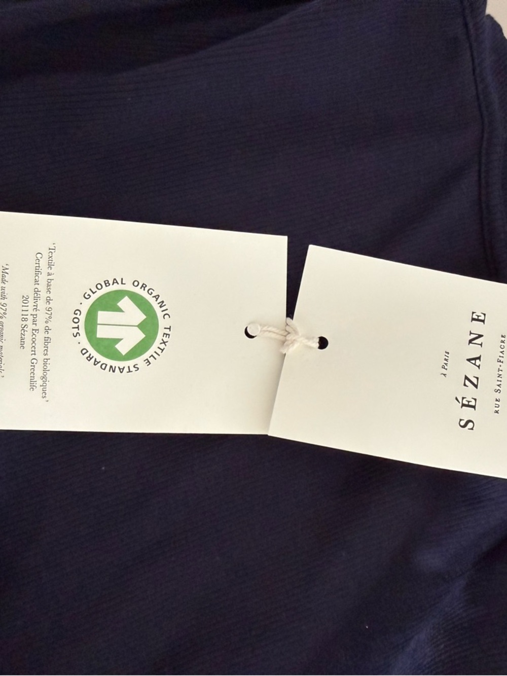 BNWT Sezane Evie Dress, navy, size US L - Picture 8 of 13
